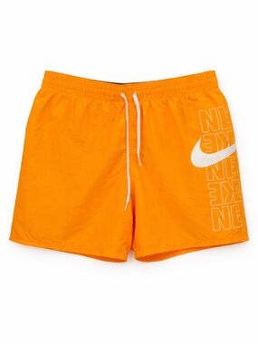 Nike Orange Athletic Shorts Men’s Size Large Drawstring Swim Gym Lightweight